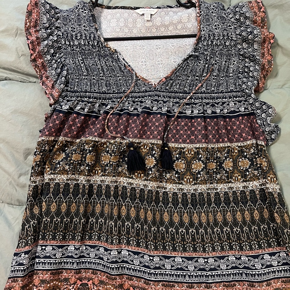 Lucky Brand Bohemian Multicolor Women's Top